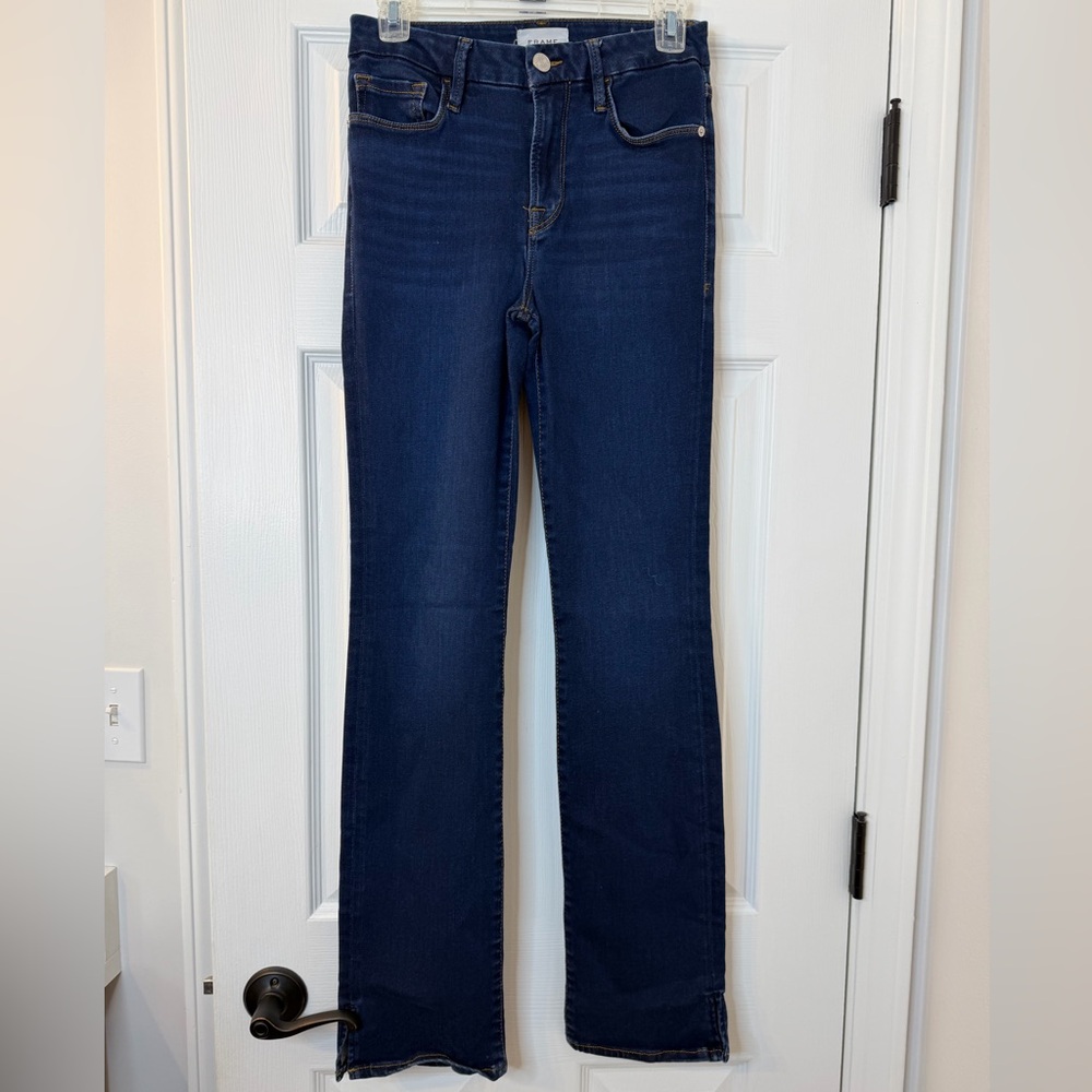 Frame Denim Dark Blue Wide Leg Jeans